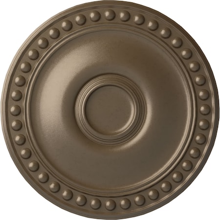 Ekena Millwork Foster Ceiling Medallion (Fits Canopies up to 5 5/8"), Hand-Painted Warm Silver, 19 1/8"OD x 1"P CM19FOWSS